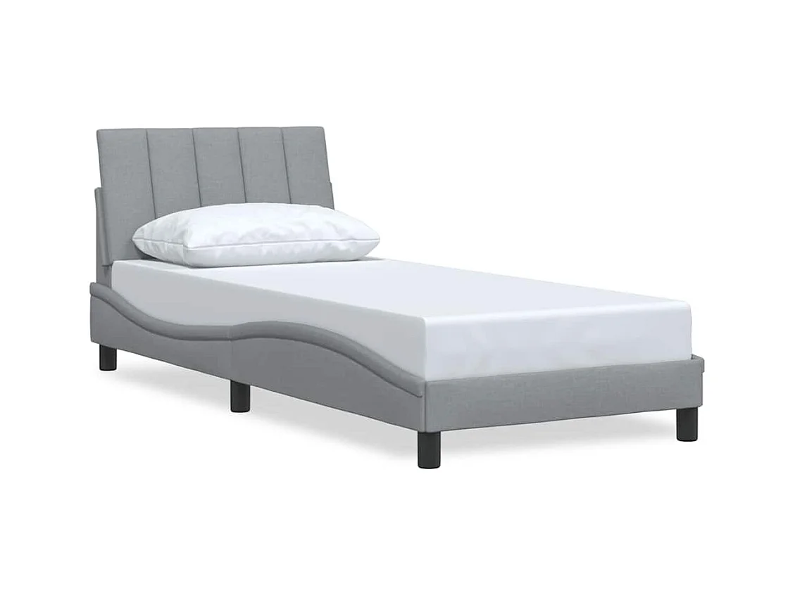 Bedframe zonder matras lichtgrijs 80x200 cm stof