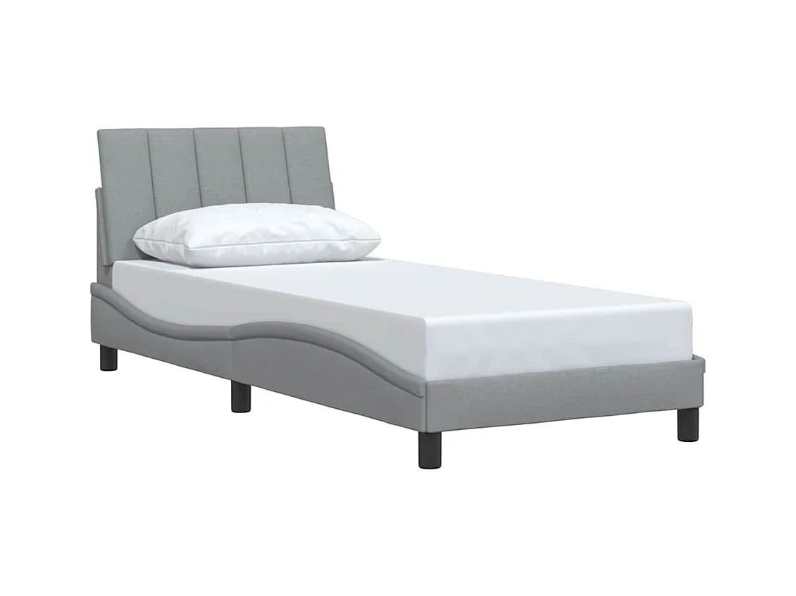 Bedframe zonder matras lichtgrijs 80x200 cm stof