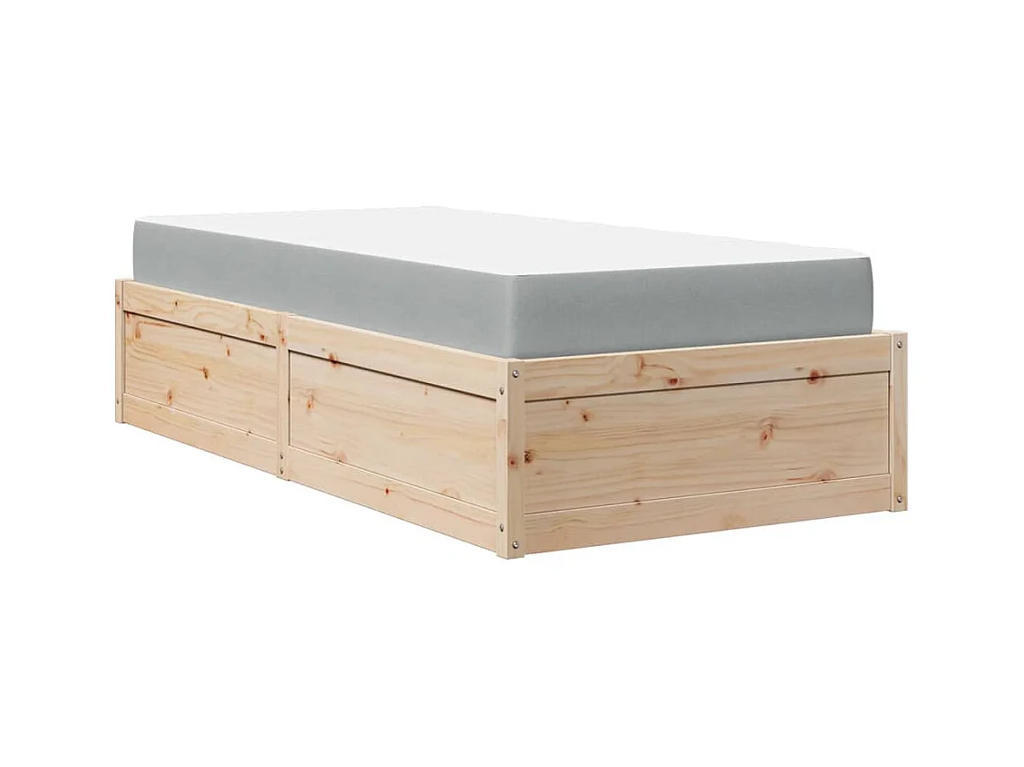 Bed met matras 90x200 cm massief grenenhout