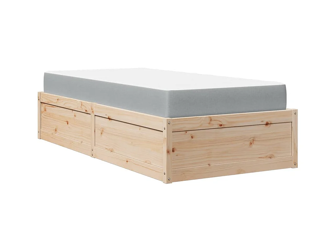 Bed met matras 90x200 cm massief grenenhout