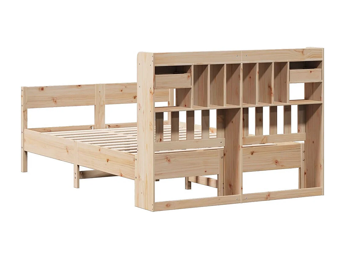Bibliotheekbed zonder matras 160x200 cm massief grenenhout