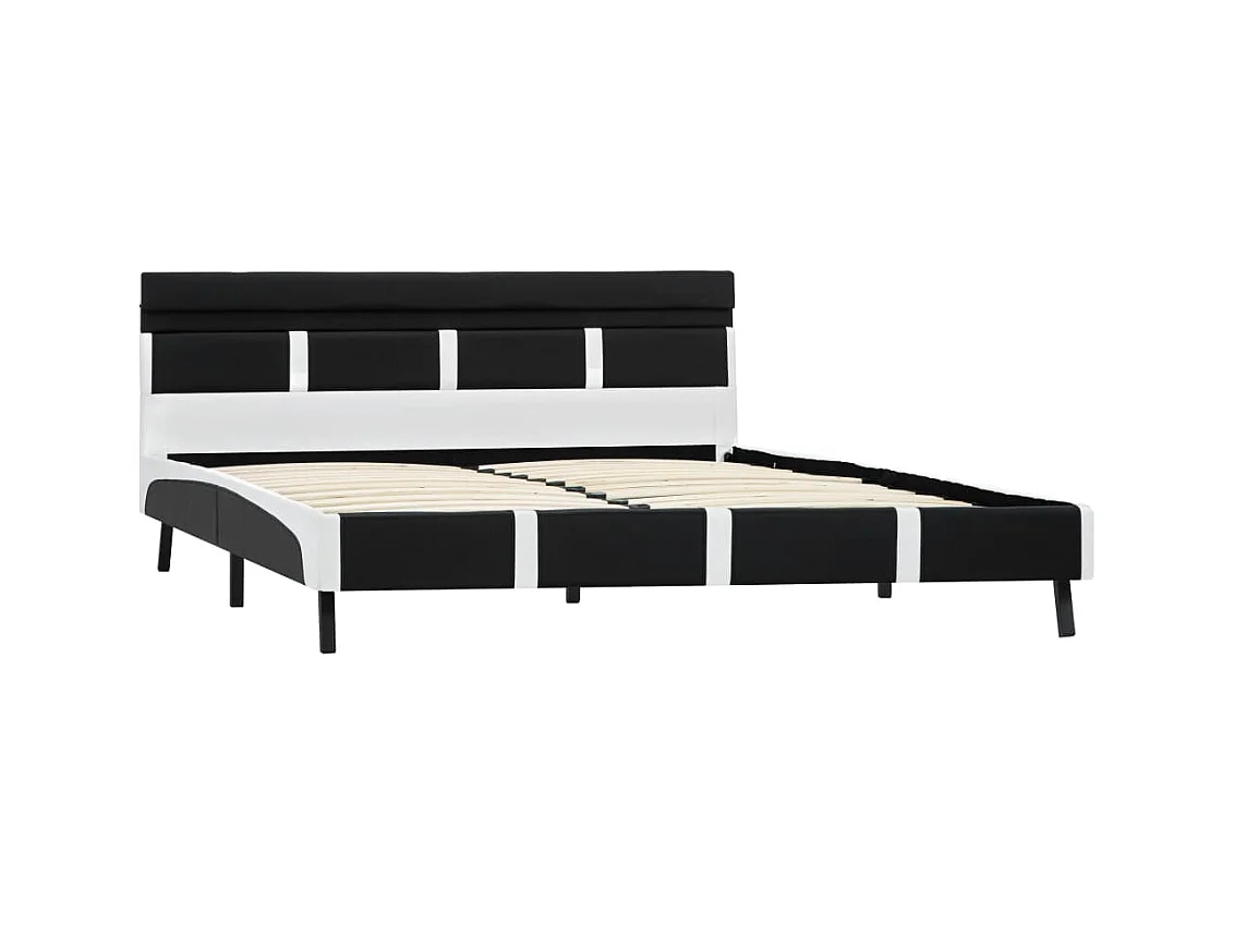Bedframe met LED zonder matras zwart 160x200 cm