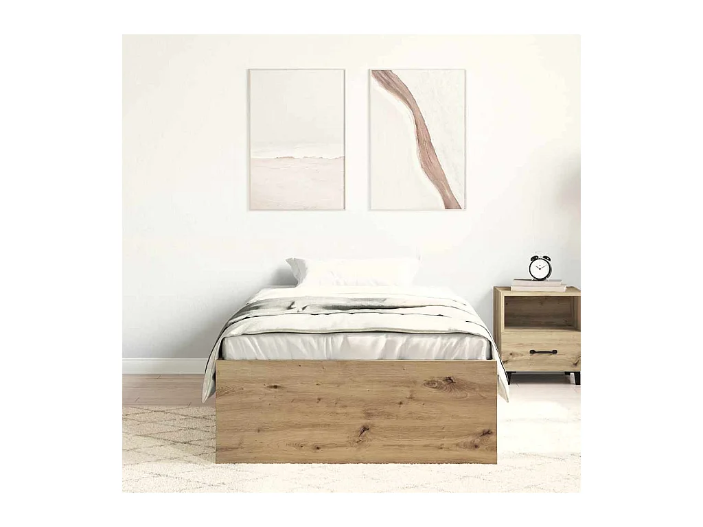 Bedframe zonder matras, handgemaakt eikenhout, 90x200 cm