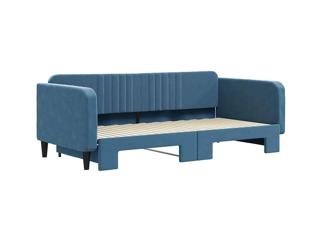 Dagbed met onderschuifbed zonder matras blauw 100x200 cm