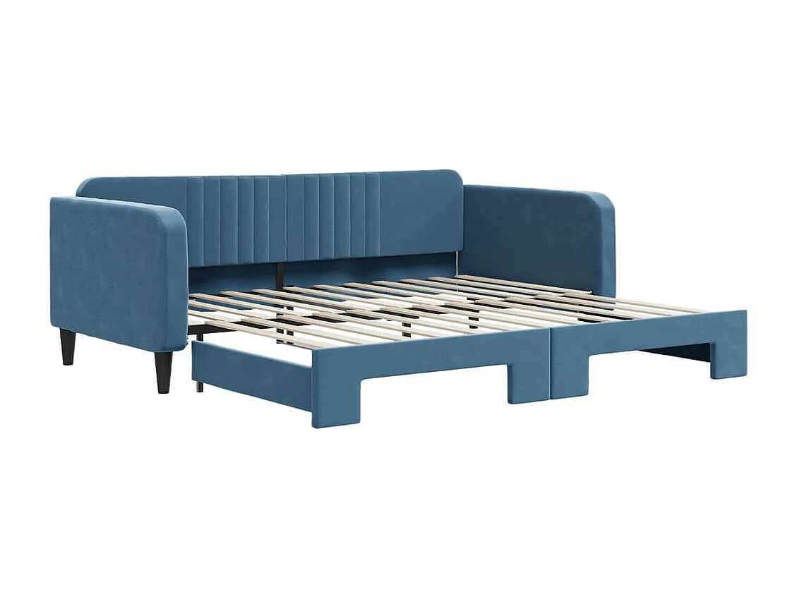 Lit de jour avec gigogne sans matelas bleu 100x200 cm