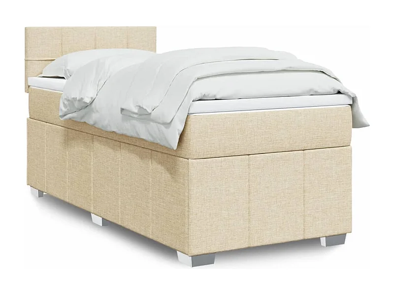 Lattenbodem met matras Crème 90x200 cm Stof