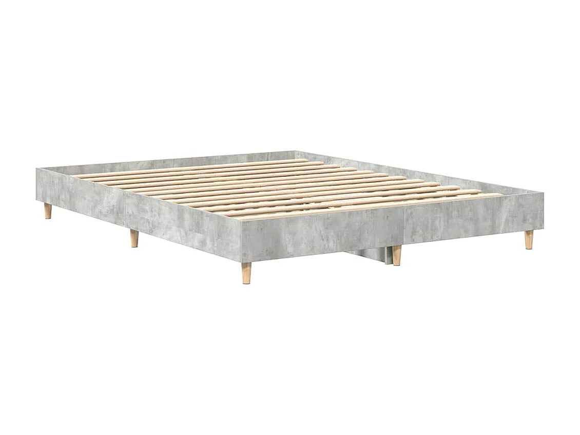 Cadre de lit sans matelas gris béton 140x200 cm bois ingénierie