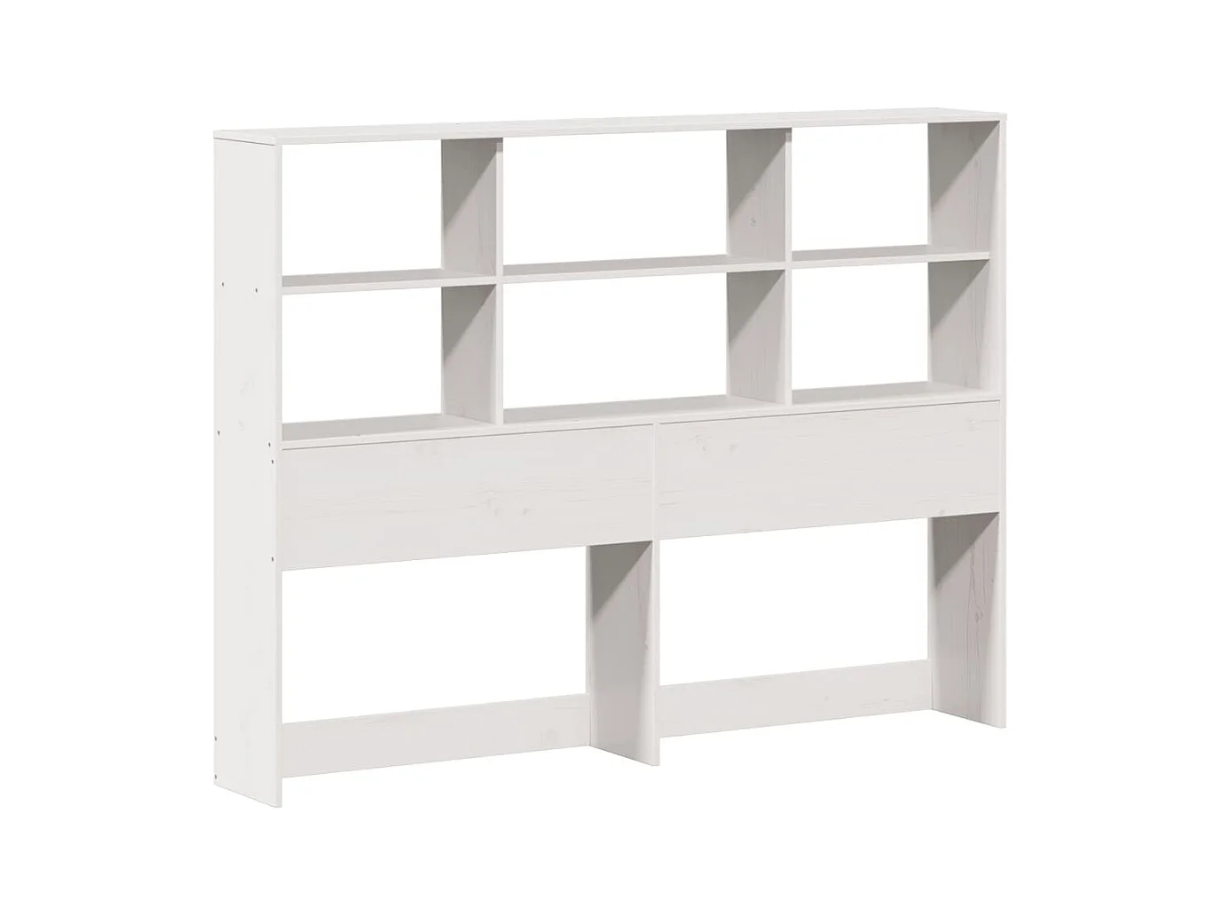 Cama librería blanca sin colchón 120x200 cm madera maciza de pino