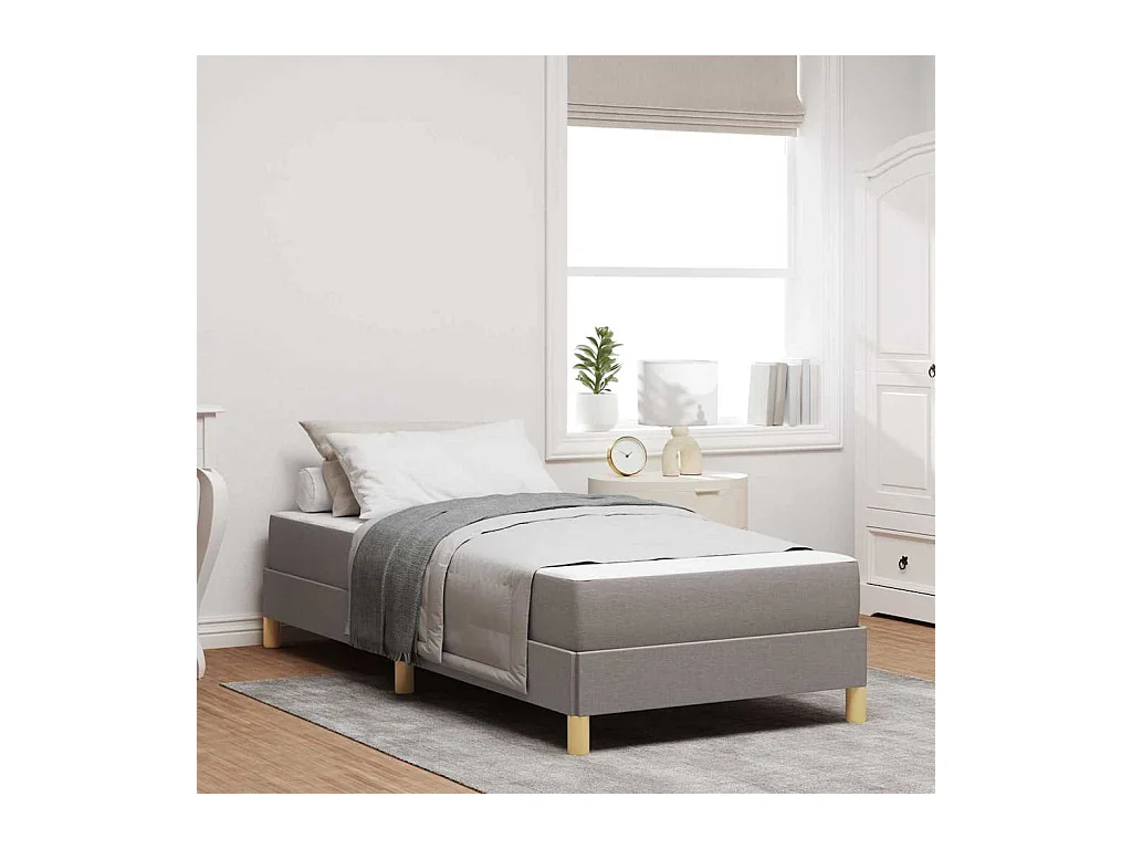 Letto Box Spring color tortora e marrone 80 x 200 cm