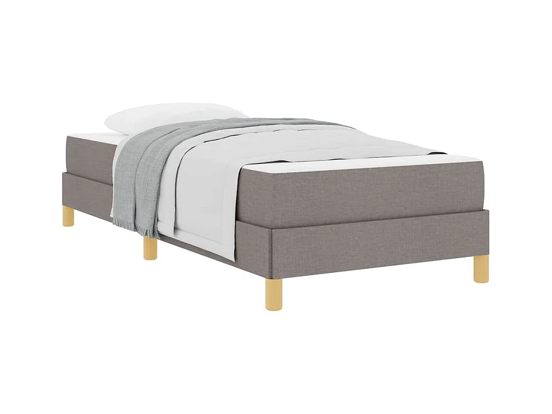 Letto Box Spring color tortora e marrone 80 x 200 cm