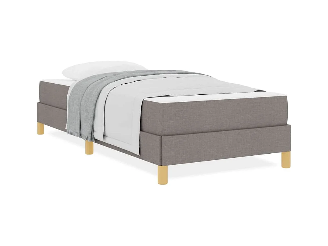 Letto Box Spring color tortora e marrone 80 x 200 cm