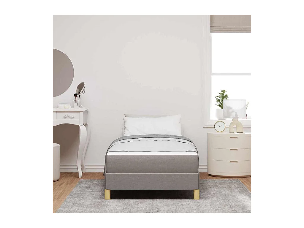 Letto Box Spring color tortora e marrone 80 x 200 cm