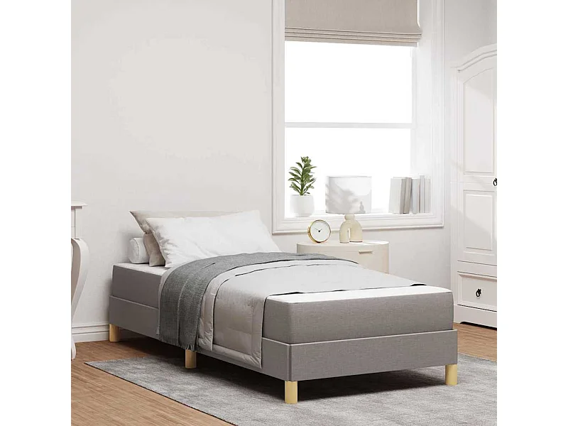 Letto Box Spring color tortora e marrone 80 x 200 cm