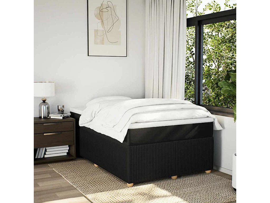 Lattenbodem met zwarte matrasstof 120x190 cm