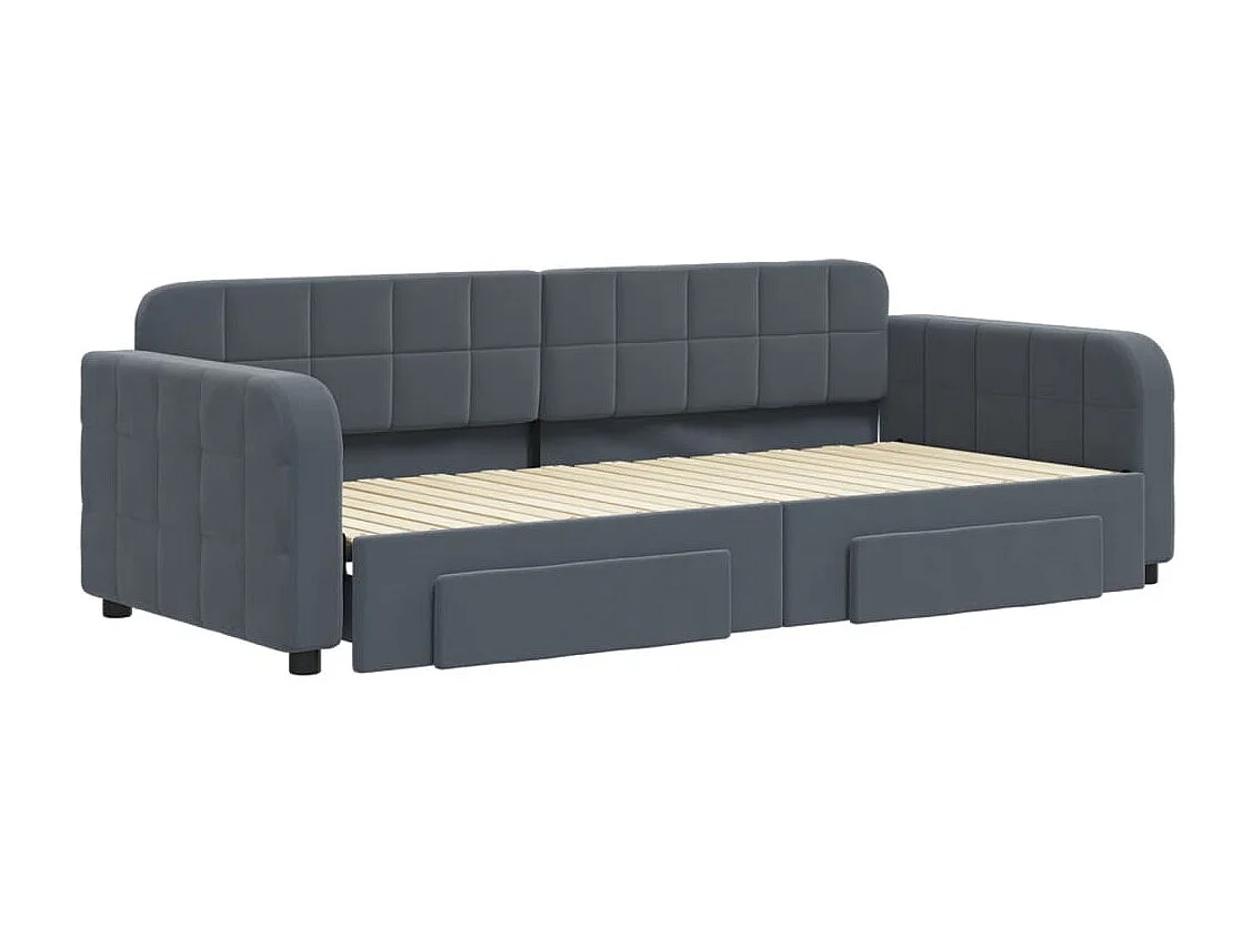 Tagesbett mit Ausziehbett und Schubladen ohne Matratze 90x200 cm