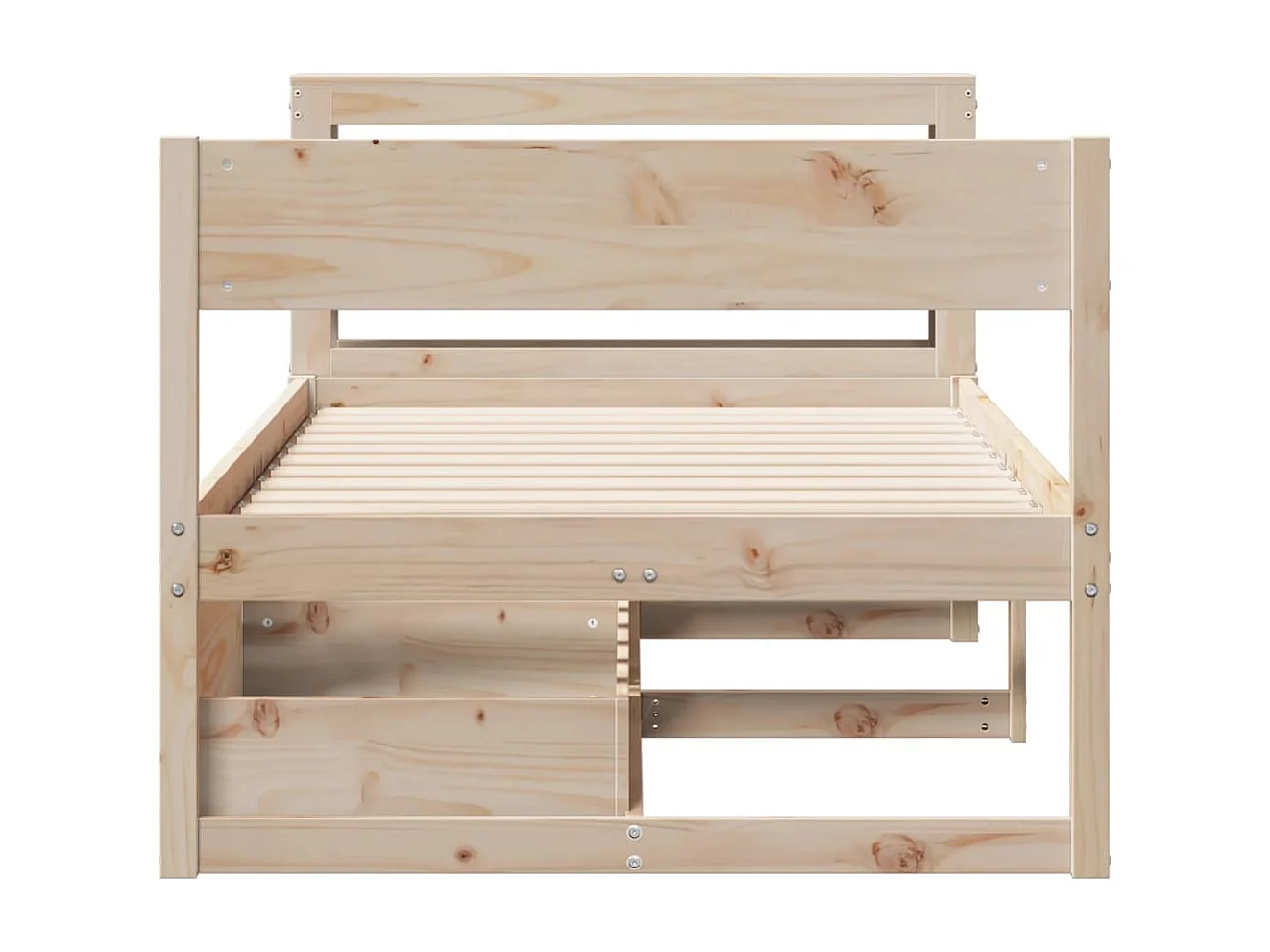Cadre de lit sans matelas 75x190 cm bois de pin massif