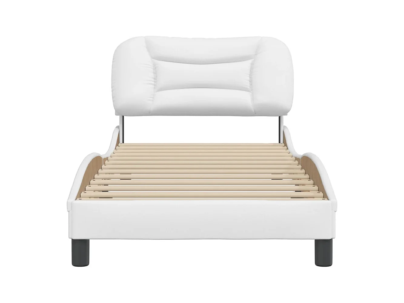 Estructura de cama sin colchón blanca 90x190 cm símil piel
