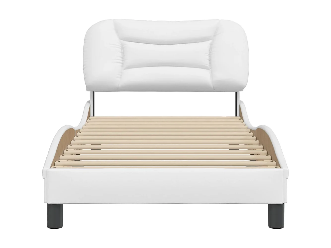Estructura de cama sin colchón blanca 90x190 cm símil piel
