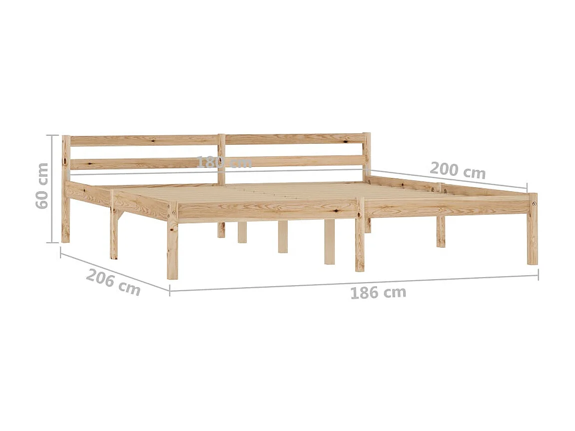 Bedframe zonder matras massief grenenhout 180x200 cm