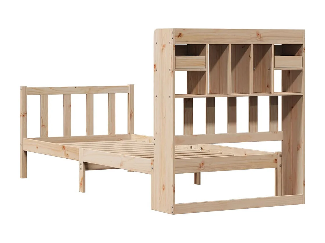 Bibliotheekbed zonder matras 90x190 cm massief grenenhout