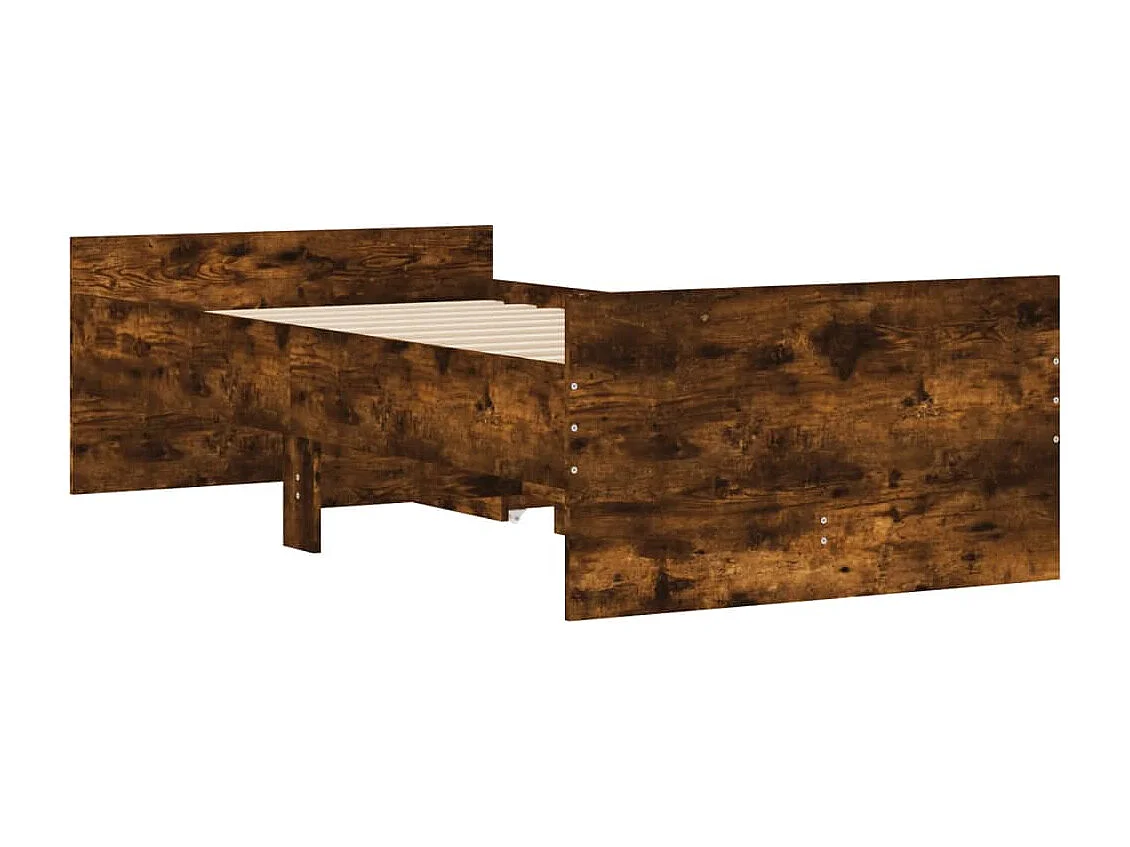 Estructura de cama con cajones sin colchón roble ahumado 90x200 cm