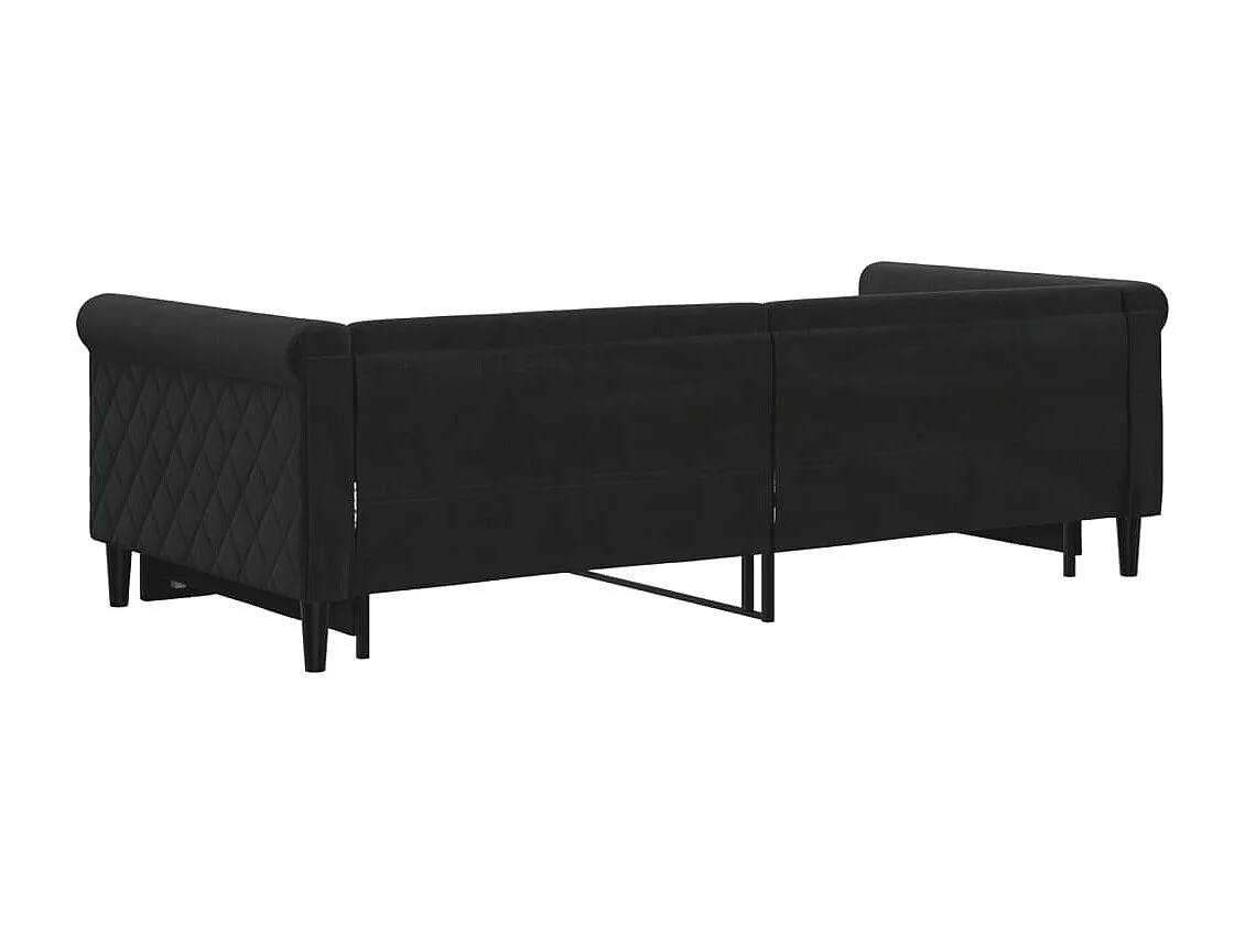 Cama de día con nido sin colchón negro 90x200 cm