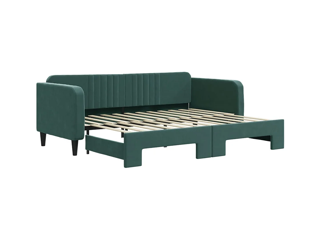 Dagbed met onderschuifbed zonder matras donkergroen 90x200 cm