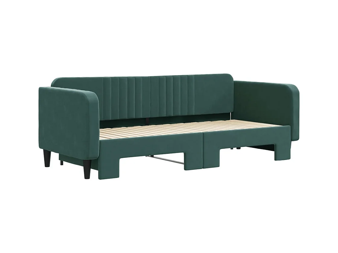 Dagbed met onderschuifbed zonder matras donkergroen 90x200 cm