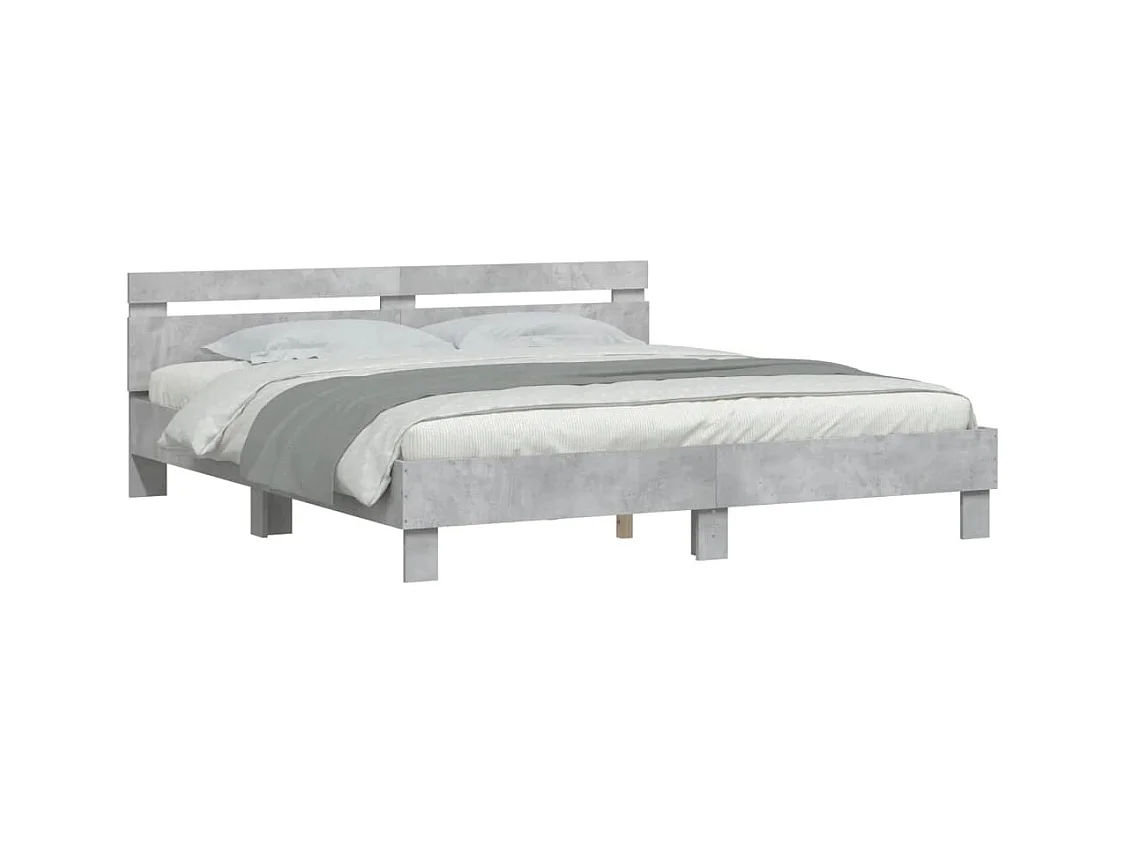 Estructura de cama gris hormigón sin colchón 160x200 cm