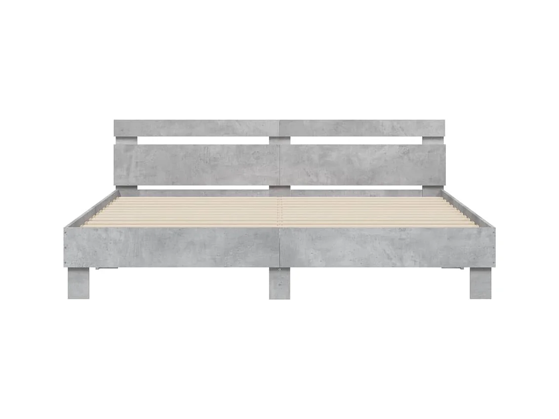 Estructura de cama gris hormigón sin colchón 160x200 cm
