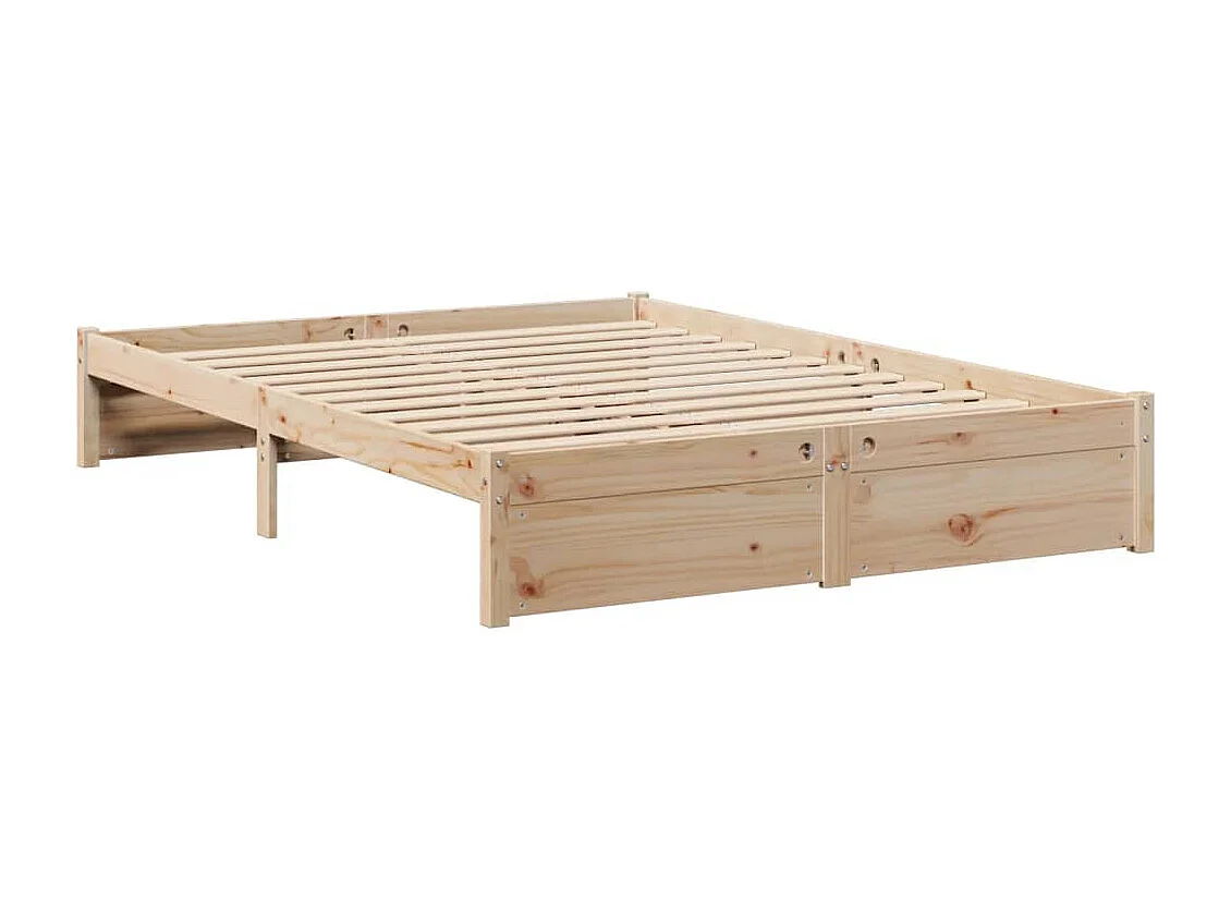 Cama biblioteca sin colchón 140x200 cm madera maciza de pino