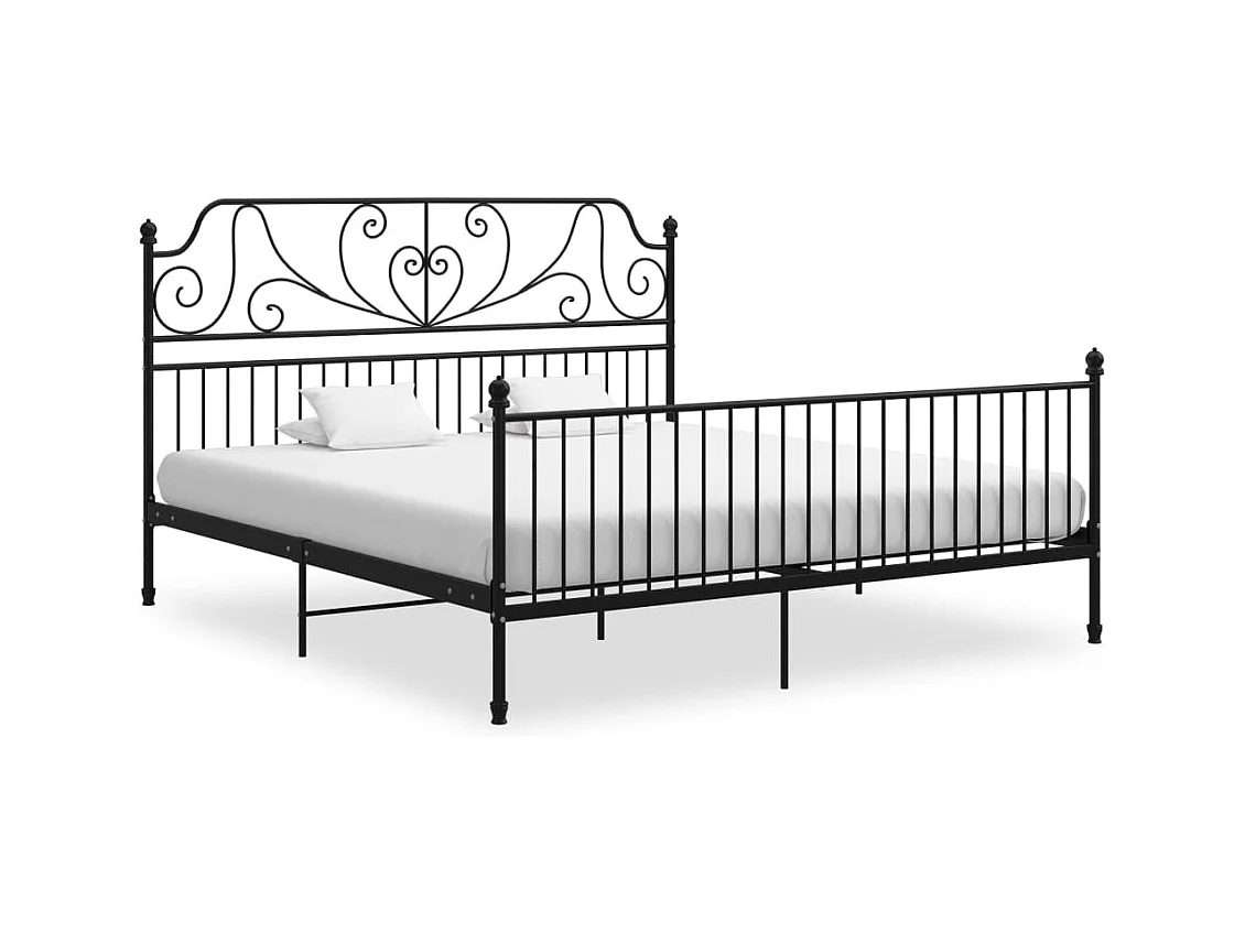 Struttura letto senza materasso in metallo nero 180x200 cm