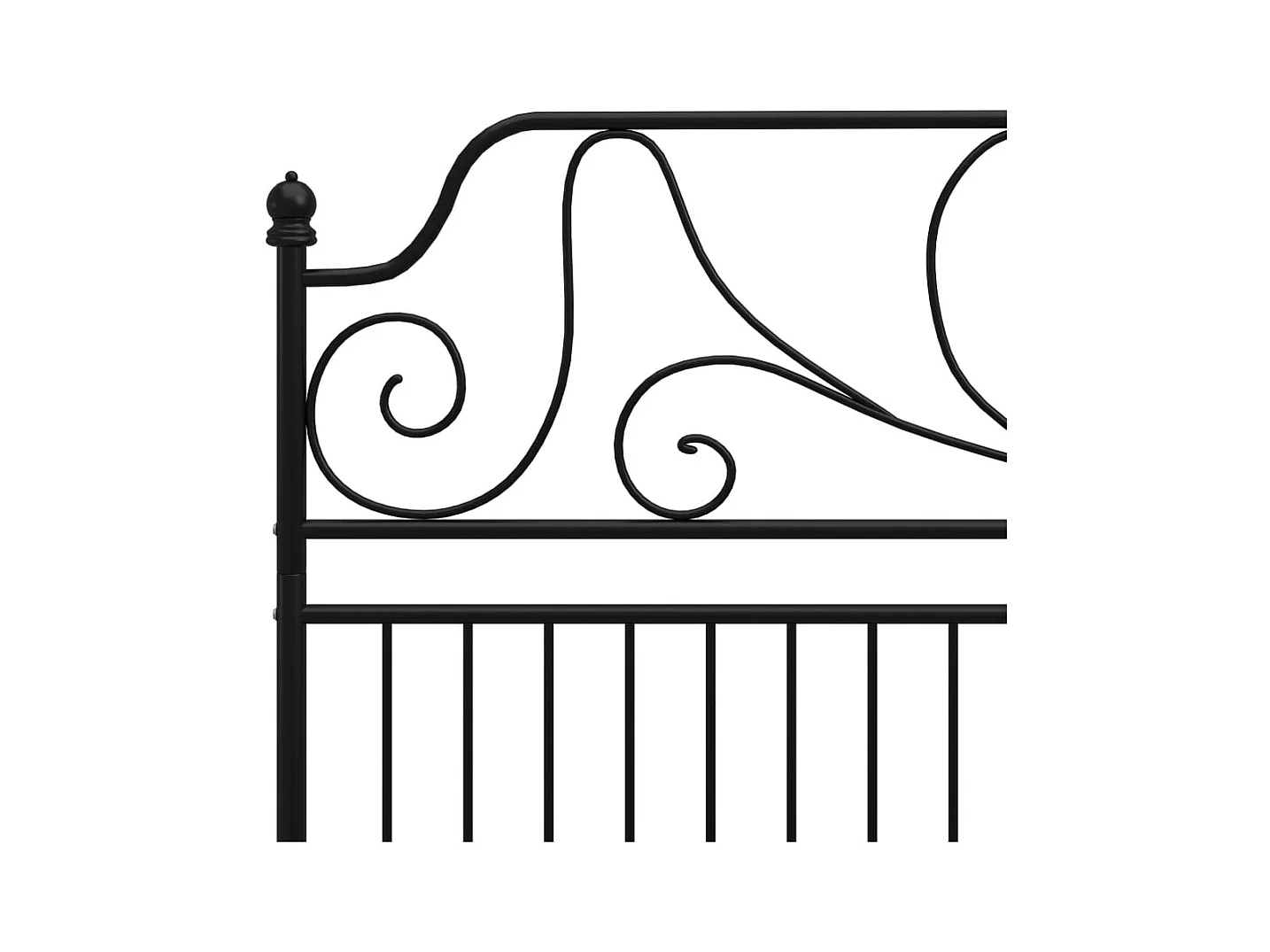 Struttura letto senza materasso in metallo nero 180x200 cm