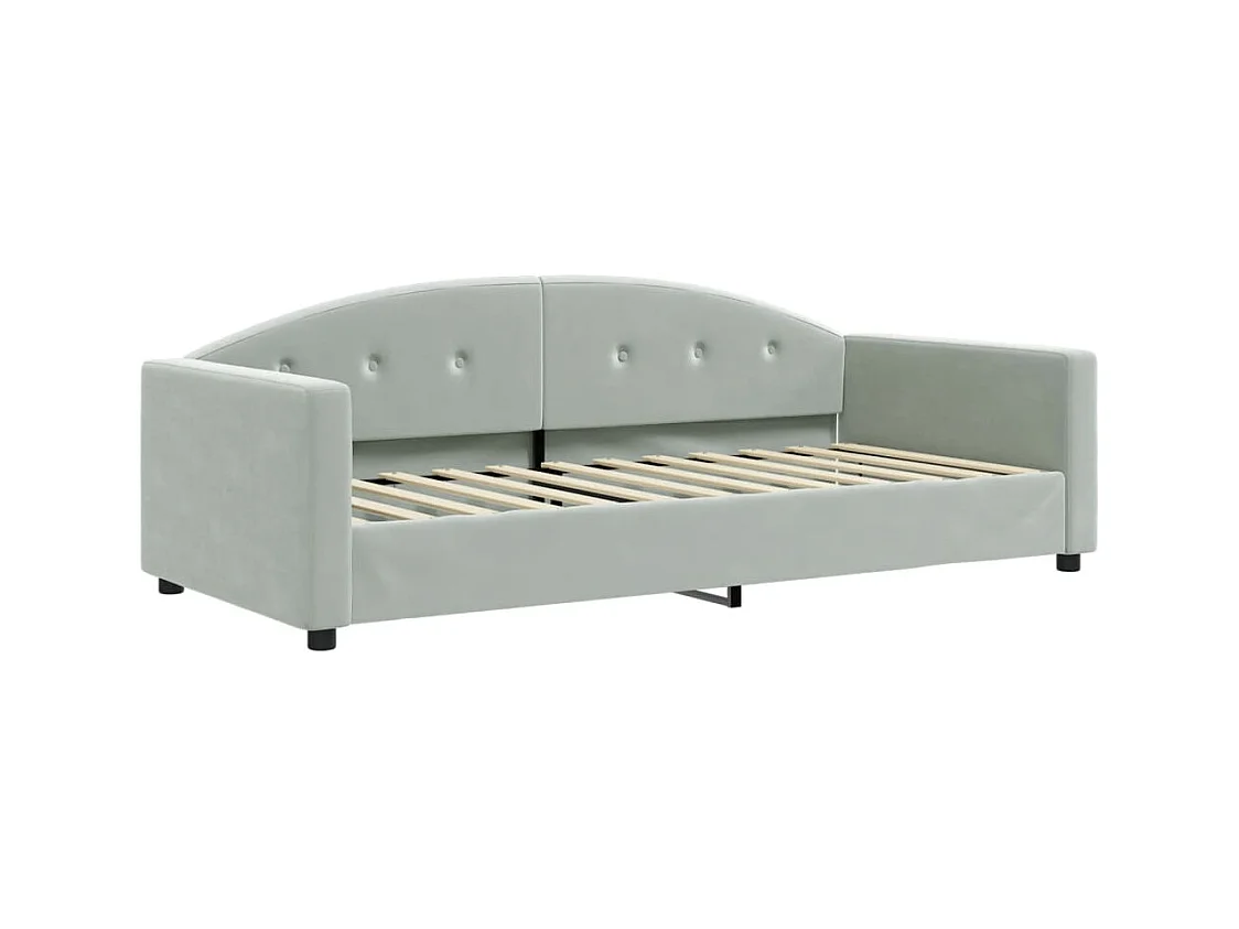 Dagbed zonder matras lichtgrijs 90x200 cm fluweel