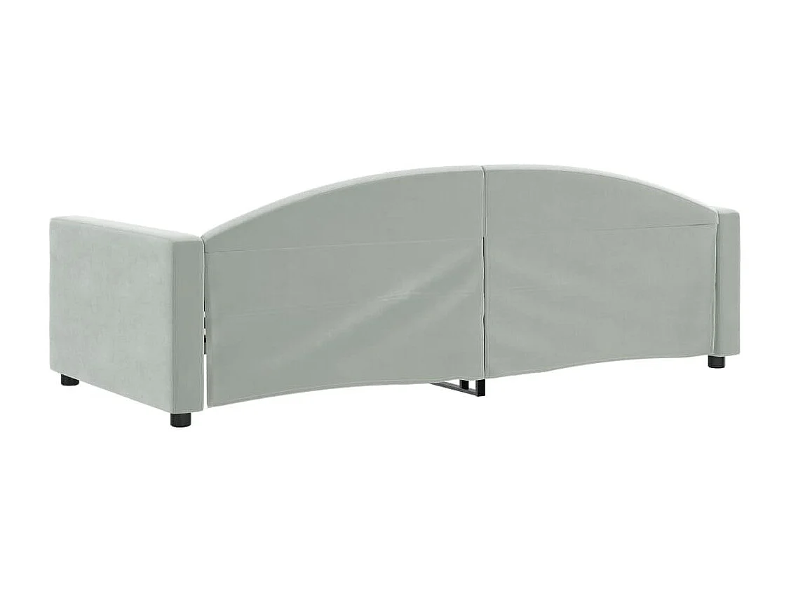 Tagesbett ohne Matratze hellgrau 90x200 cm Samt