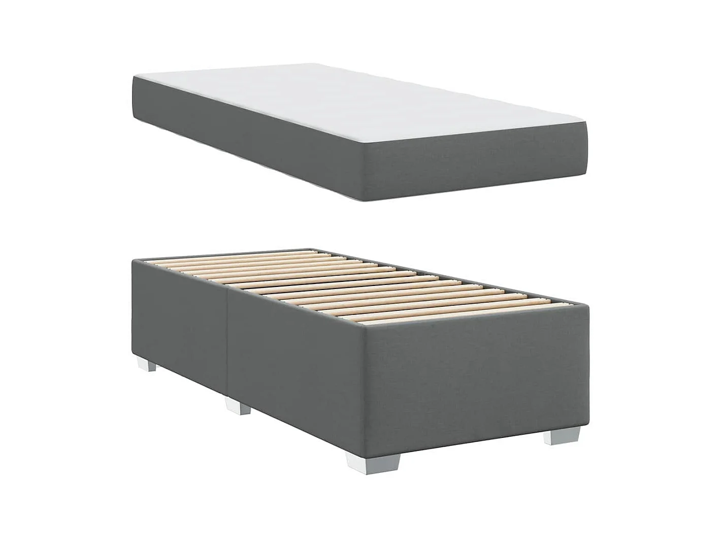 Struttura letto grigio scuro 90 x 200 cm tessuto