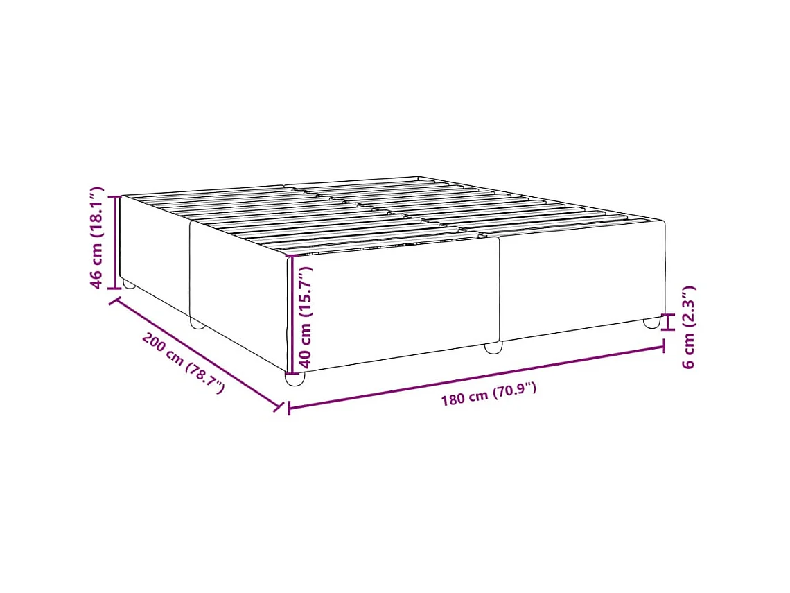 Bedframe zonder matras donkergrijs 180x200 cm stof