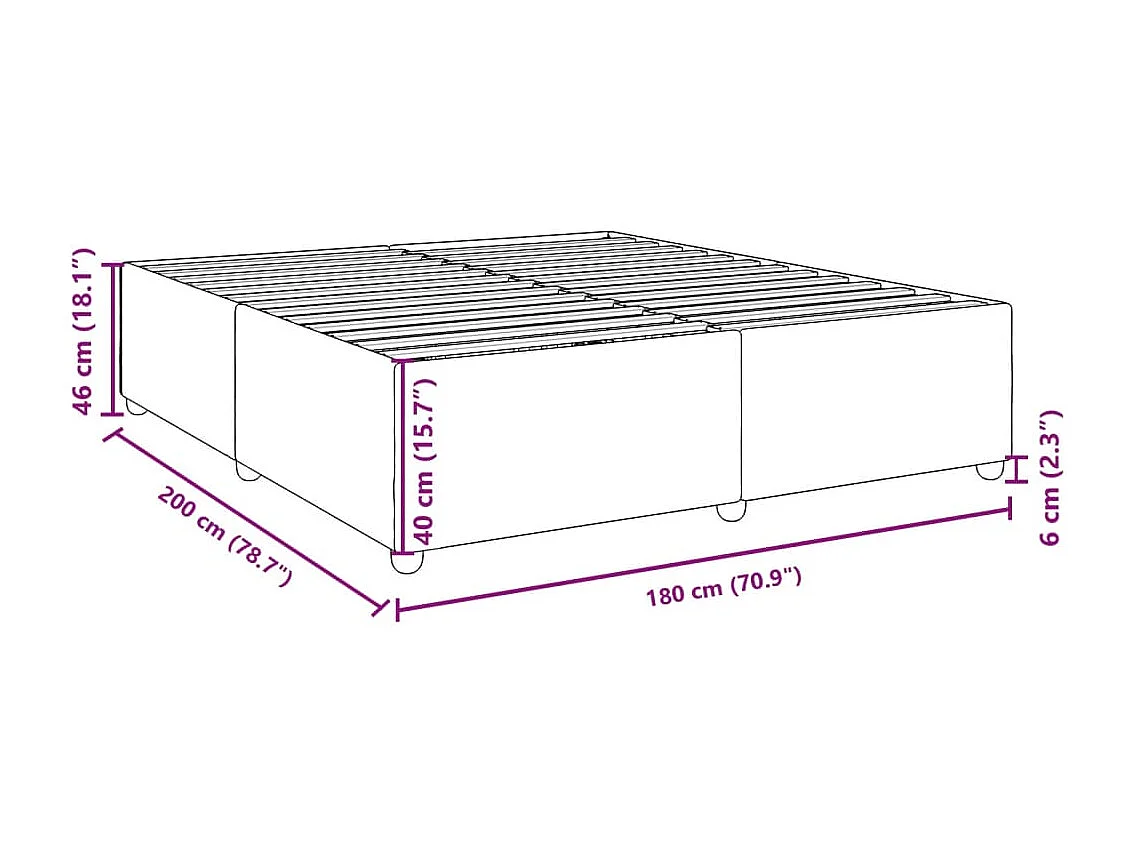 Bettgestell ohne Matratze dunkelgrau 180x200 cm Stoff