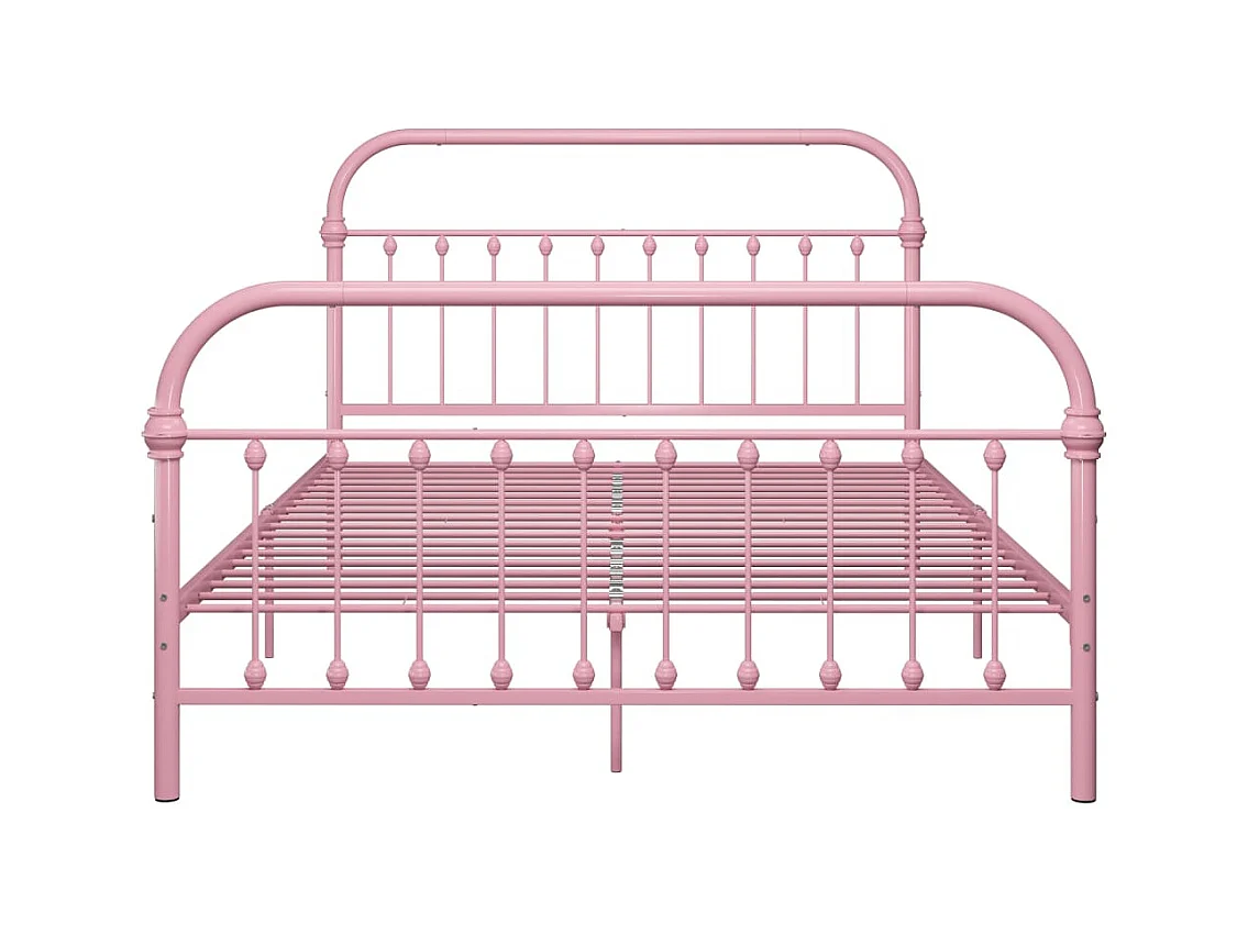 Struttura letto in metallo rosa senza materasso 140x200 cm