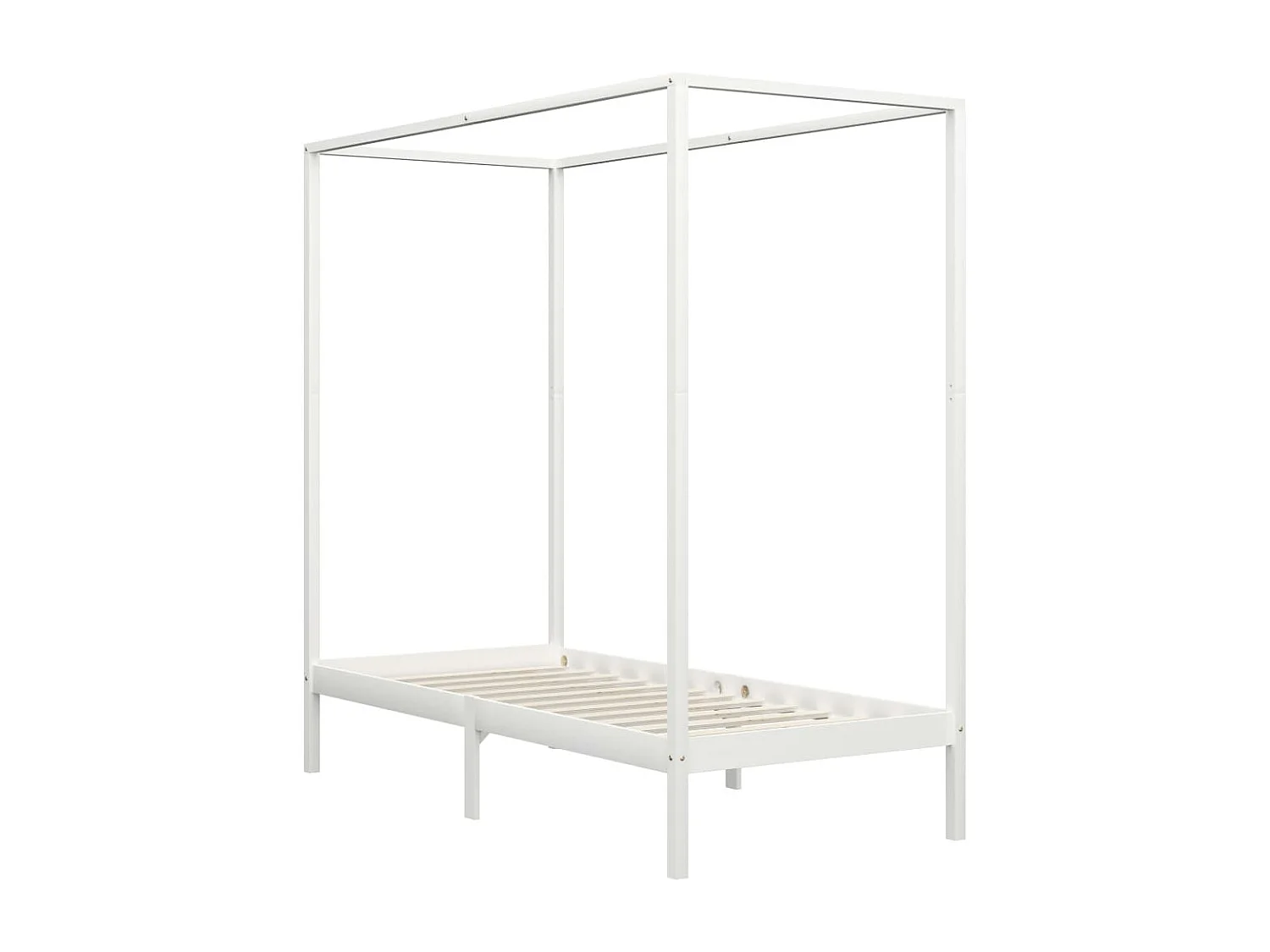 Cadre de lit à baldaquin sans matelas bois massif 90x200 cm