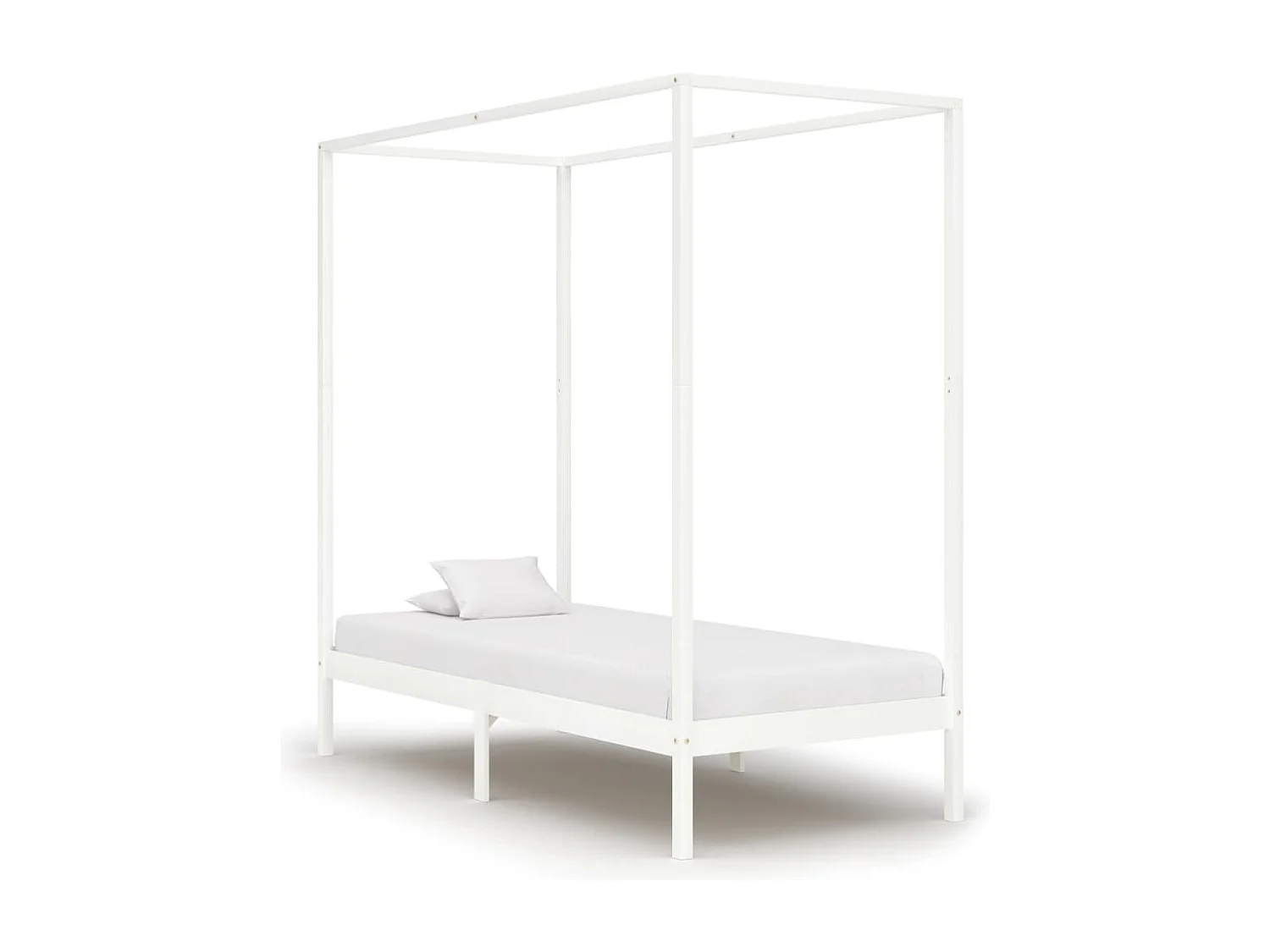 Cadre de lit à baldaquin sans matelas bois massif 90x200 cm