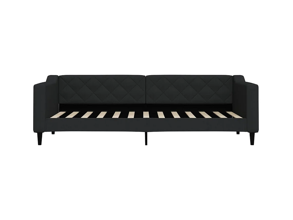 Tagesbett ohne Matratze schwarz 80x200 cm Stoff