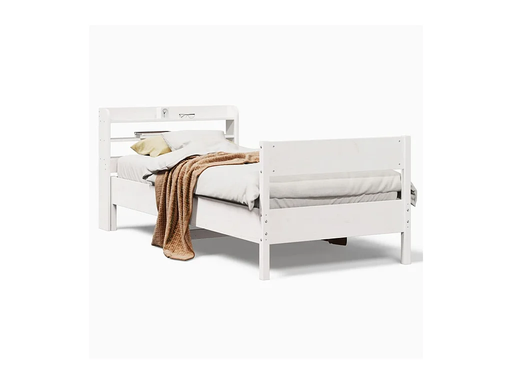 Bedframe zonder matras wit 90x200 cm massief grenenhout