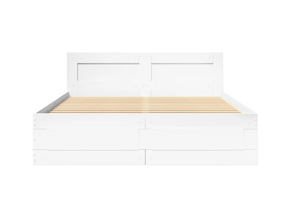 Bedframe met hoofdbord zonder matras wit 140x190 cm