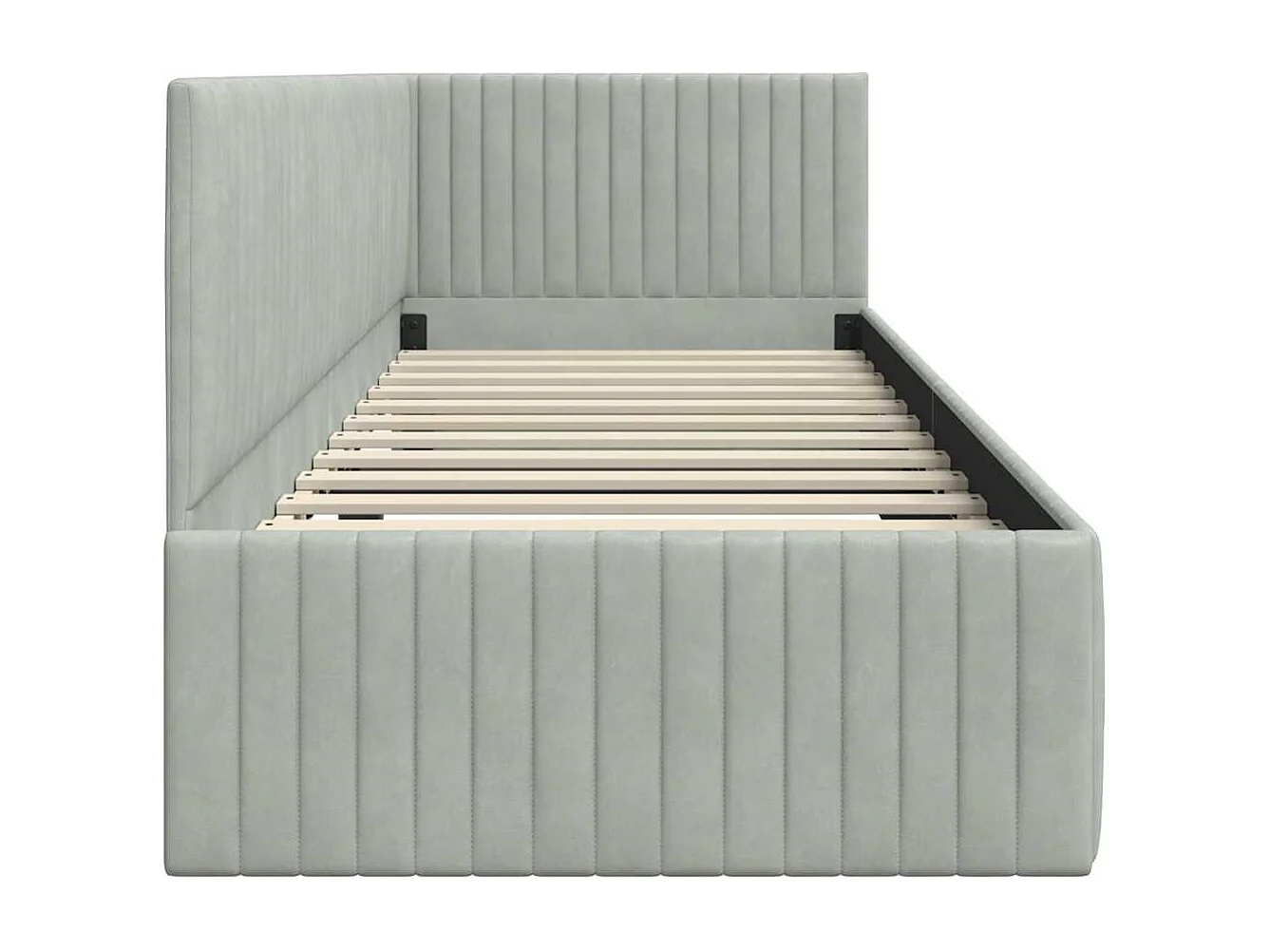 Estructura de cama esquinera Gris claro 80 x 200 cm Terciopelo