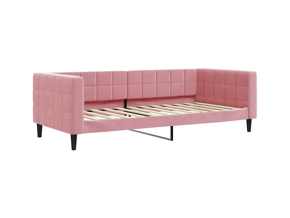 Divano letto senza materasso rosa 90x200 cm velluto
