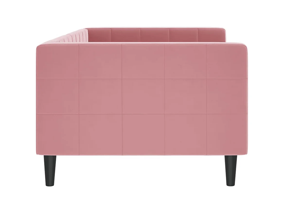 Divano letto senza materasso rosa 90x200 cm velluto