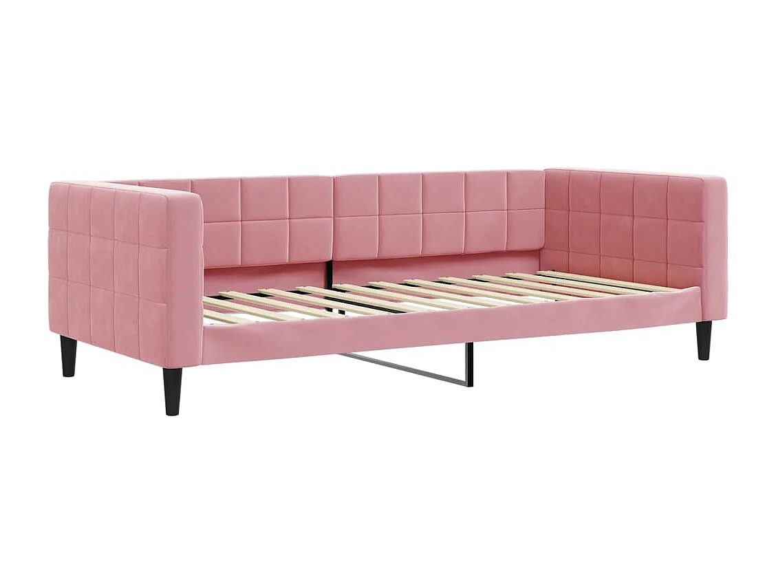 Diván sin colchón terciopelo rosa 90x200 cm