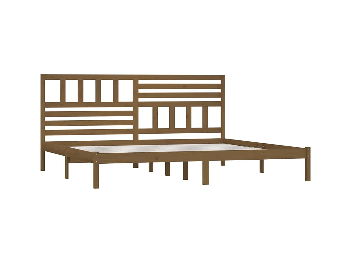 Struttura letto marrone miele senza materasso, legno massello di pino, 200x200cm