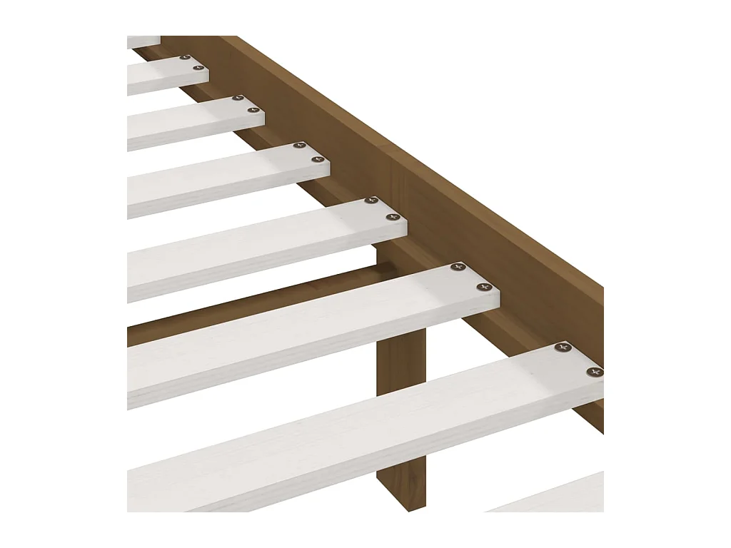 Struttura letto marrone miele senza materasso, legno massello di pino, 200x200cm